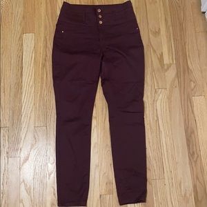 Maroon high waisted pants